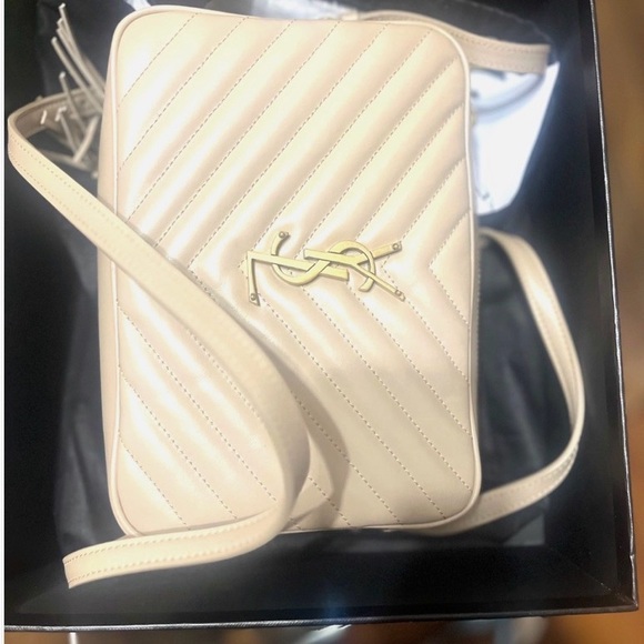 New Authentic Yves Saint Laurent Beige Quilted Crossbody Bag - Picture 3 of 6